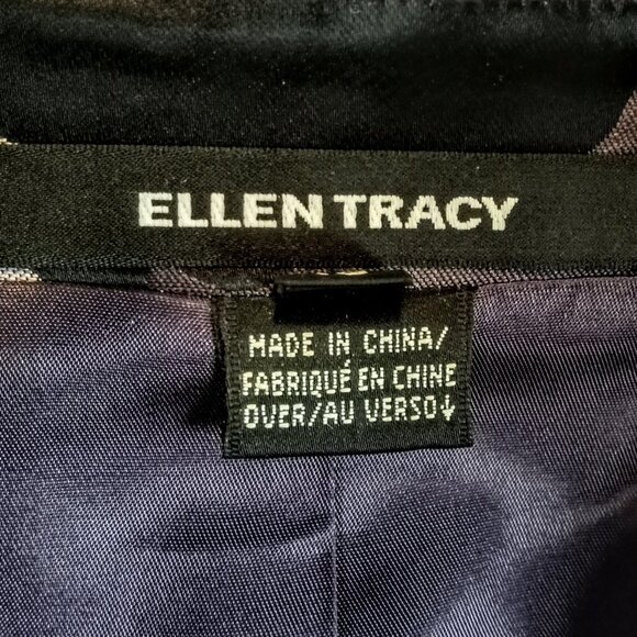 Ellen Tracy Purple & Black Print Blazer - Picture 5 of 7